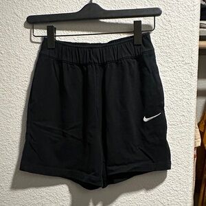 Nike Women's Black Athletic Shorts with White Logo